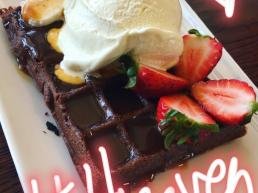 Waffles with Strawberries Great Ocean Road Chocolateria Australia